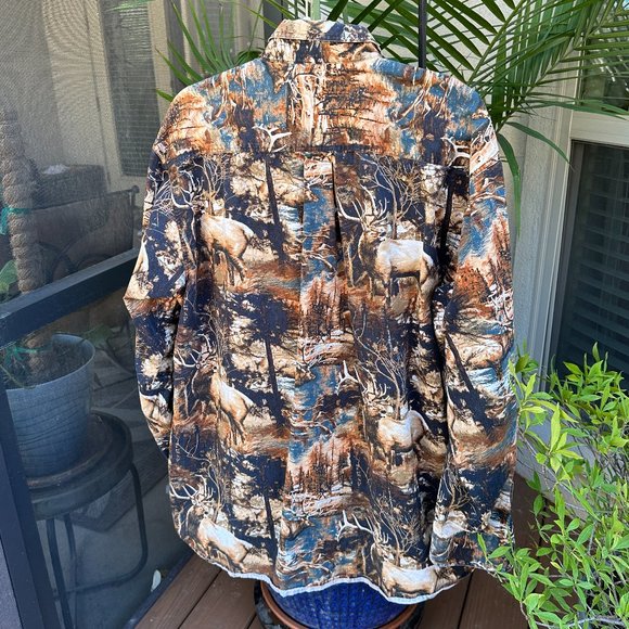 RED HEAD Elk Themed Button Down Camo Shirt - XLT - Picture 3 of 10